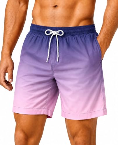 Image of Mens Swim Shorts with Mesh Liner and Pockets Lightweight for Beach Pool