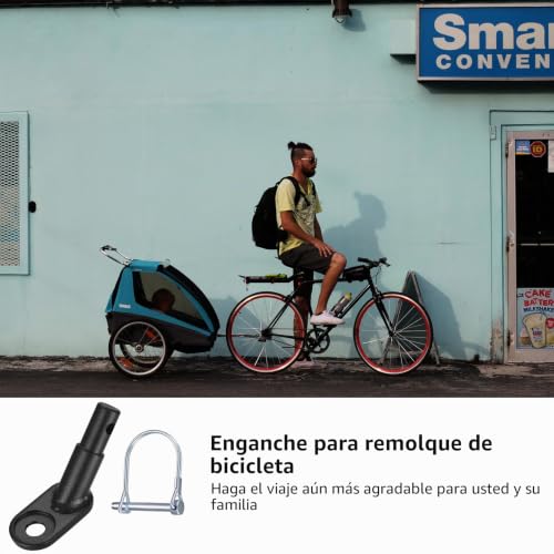 Miniatura 6 de Enganche De Remolque Para Bicicleta, Adaptador De Enganche De Remolque De Bicicleta Con Pasador De Seguridad, Acople Universal Para Carrito De Niños, Remolque De Carga Y De Perros