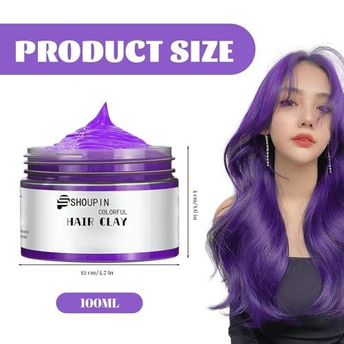 Cera de Color para Cabello Lavable Morado 100g miniatura 4