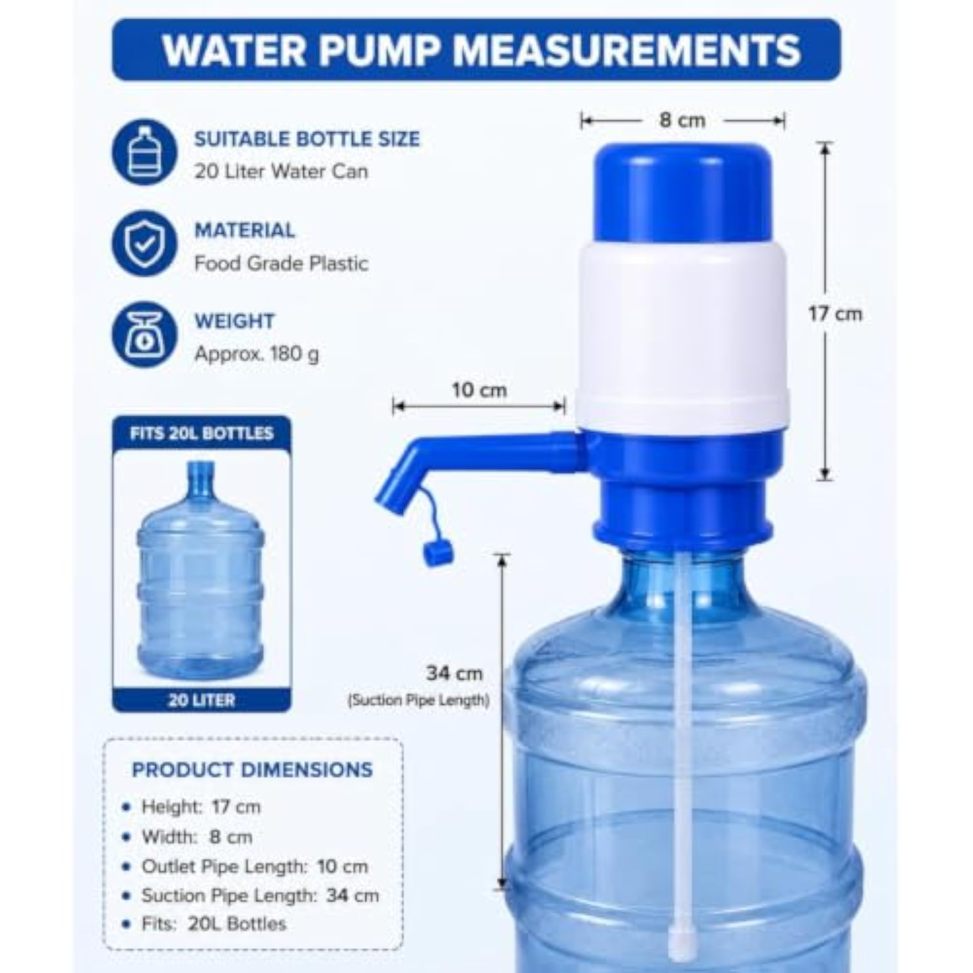 Manual Water Dispenser Pump for 20L Bottle