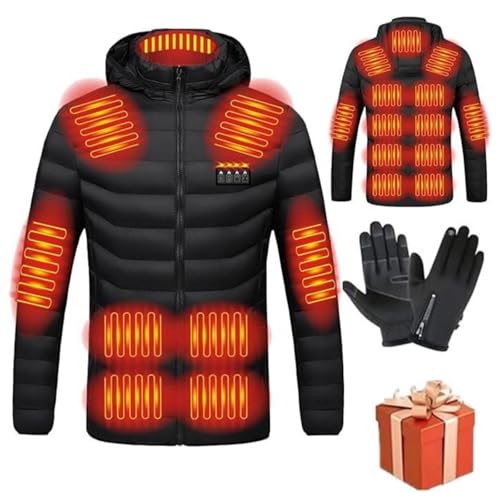 Veste Chauffante Homme Femme éLectrique Usb Avec 21 Zones De Chauffage 3 Niveaux De Chaleur Gilet Manteau LéGer Et Chaud Hiver Blouson Chauffant D'ExtéRieur VêTement Pour Moto Chasse RandonnéE Ski