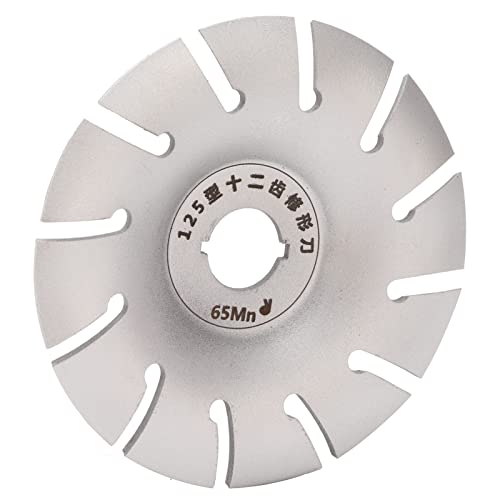 Disco de Tallado de 12 Dientes, Disco de Tallado de Madera, Rueda Moldeadora de Acero Inoxidable de 125mm para Amoladora Angular (Plata)