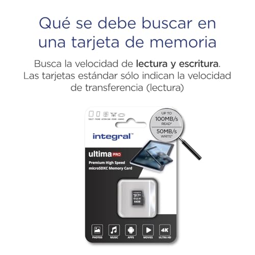 Integral UltimaPro - Memory Card 64 GB microSDHC/100 MB / s/ Class 10 UHS-I U3/ V30 + Adapter - imagen 4