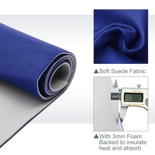 X AUTOHAUX Suede Headliner Fabric 80" Length x 60" Width Foam Backed for Car Truck SUV Interior Trim Protect Aging Broken Faded DIY Repair Replacement Navy Blue by X AUTOHAUX - Image 3