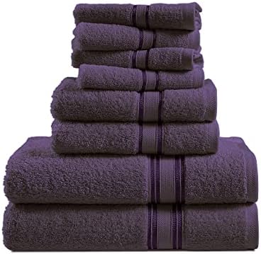 5 Piece Beige Bath Towel Set, 100% Combed Cotton Towels, Shower Towel, 600 GSM Luxury Bath Towels, Plush and Absorbent Bathroom Towel Set, (1 Bath Towel 2 Hand Towels 2 Washcloths) - Beige
