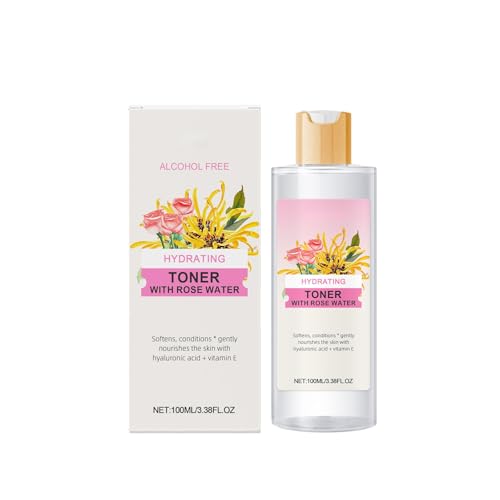 Tónico facial hidratante 'rosa bruja' para una hidratación profunda y duradera, refina los poros, equilibra el agua y el aceite, suave y calmante, (blanco, 12,8 x 3,7 cm)