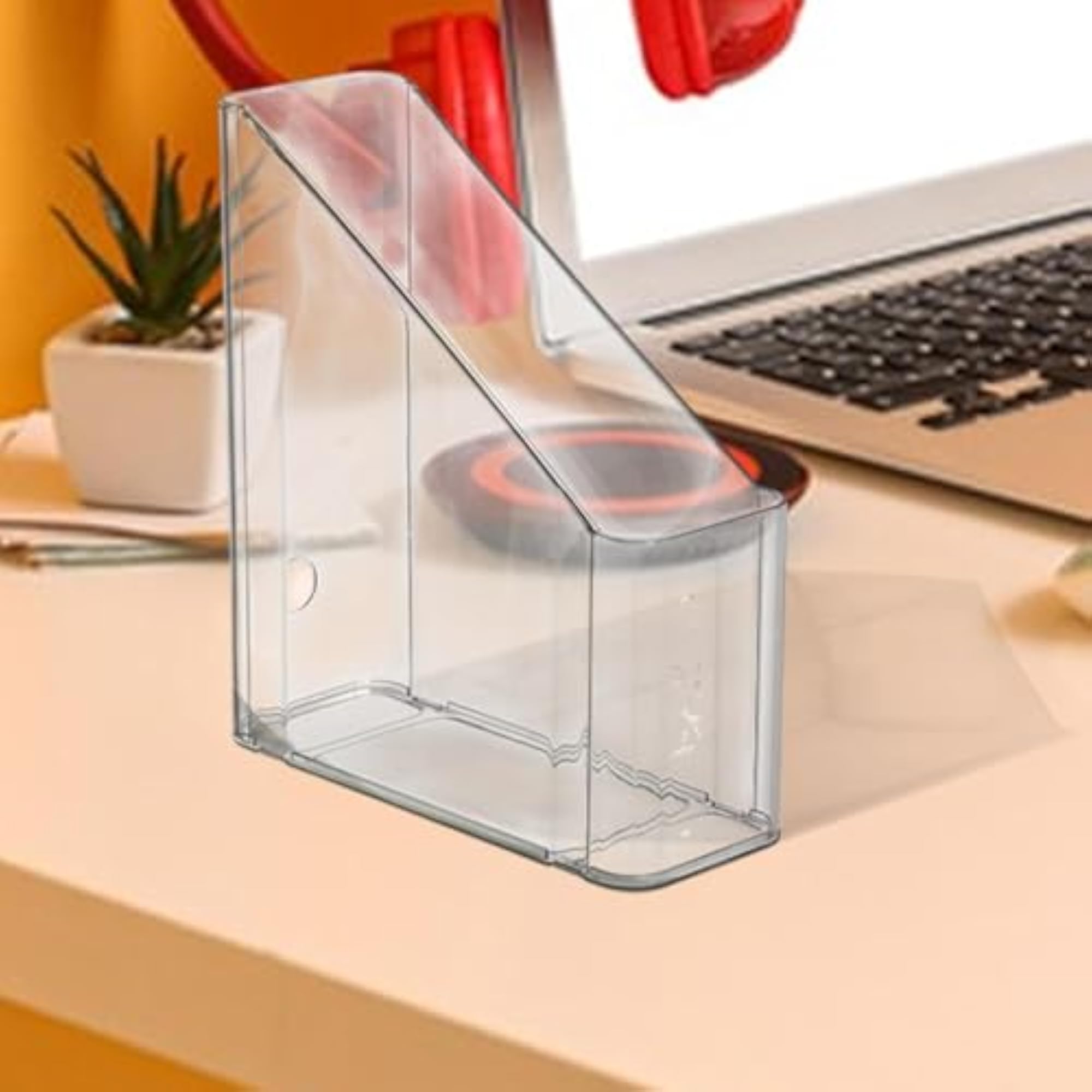 Clear Magazine Holder Rack for Office Supplies