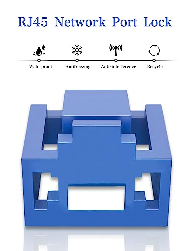 Trava de porta RJ45 com 2 chaves, bloqueio ZoeRax RJ45 porta/bloqueador de poeira, tampa de proteção