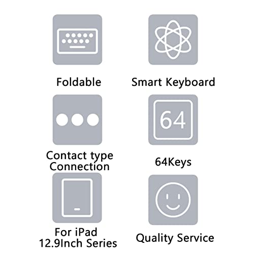 Wireless Smart Keyboard For Ipad Pro, 12.9In Portable Tablet Intelligent Carrying Foldable Ultra-Slim Keyboard With 64 Keys For Ipad Pro 2Nd Generation & 1St Generation #TOP1