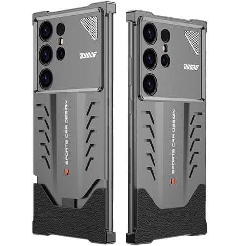 Image of Case for Samsung Galaxy S24 Ultra, Aluminum Alloy Snap-On Heat Dissipation Protective Case, Frameless Design, Superior Heat Dissipation, and Shockproof Features,Gray