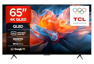 TCL 65T8C-UK 65 Inch 4K 144Hz Gaming QLED Onkyo 2.1 Dolby Atmos Google TV with Dolby Vision & HDR 10+ BBC iPlayer (2025 Model)