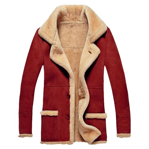 Veste de moto homme en similicuir et doublure laine sherpa chaude