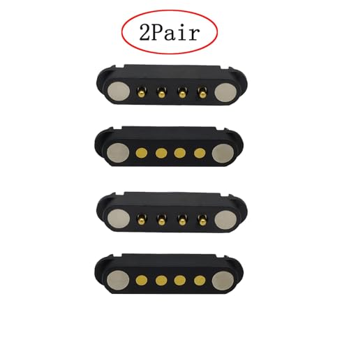 Image of 2 Pair Magnetic Pogo Pin Connector, 2 /3 /4 /5P 2A Pogopin Magnetic Connector Male+Female 2.54 /2.5 MM Through Holes Spring Loaded Connectors DC Power Socket DC Power Charge Probe Connector (4Pin)