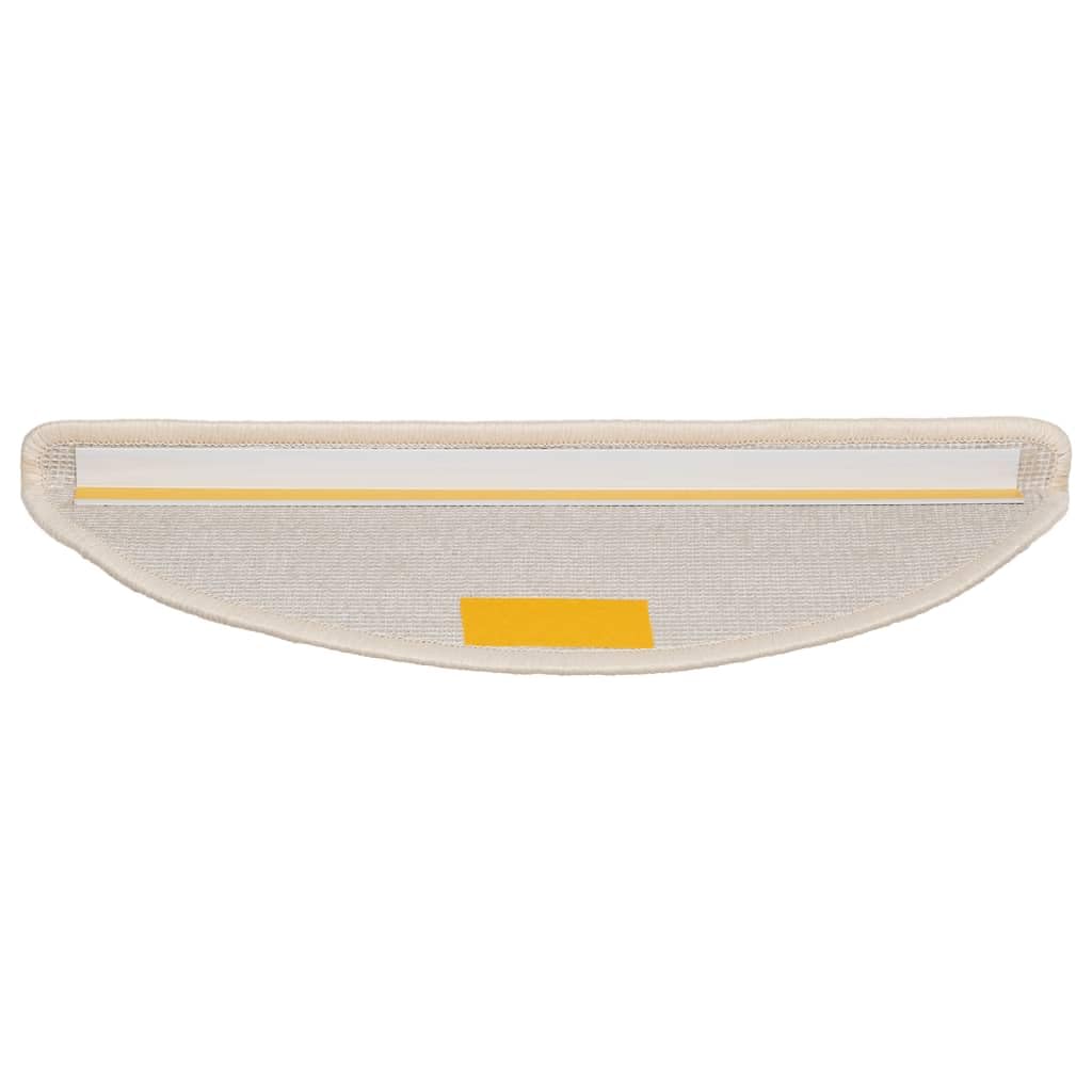 Tappetini per gradini, 10 pezzi, 56 x 17 x 3 cm, bianco, semicircolari