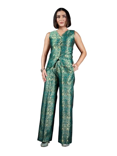 Image of PURVAJA Womenn's Sleeveless Shirt Pant Printed Co-Ords Set