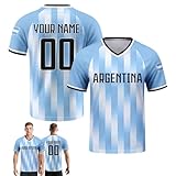 Genérico Camiseta de fútbol Personalizada, Camiseta de fútbol Nacional Personalizada con Nombre/número, Regalo Personalizado para fanáticos de Camisetas para Hombres, Mujeres y jóvenes (Argen-Tina)