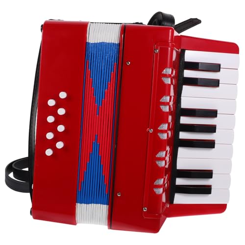 Toyvian シー子供用アコーディオンおもちゃ アコーディオン楽器 教育用音楽玩具 赤ちゃんの知能発達支援 初心者向け音楽学習 紅色