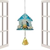 Religiöser Fensteranhänger - 2D Flaches Acryl Religiöses Krippen Windspiel | Christliches Fensterbild für Innen & Außen | Für Kamin Wohnzimmer Haus Garten Kirche Gemeindehaus