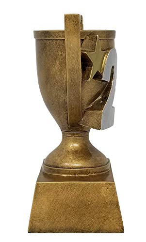 2Nd Place Gold Cup Trophy | Engraved Second Place 3D Gold Cup Award - 6 Inch Tall - Customize Now - Decade Awards #TOP3