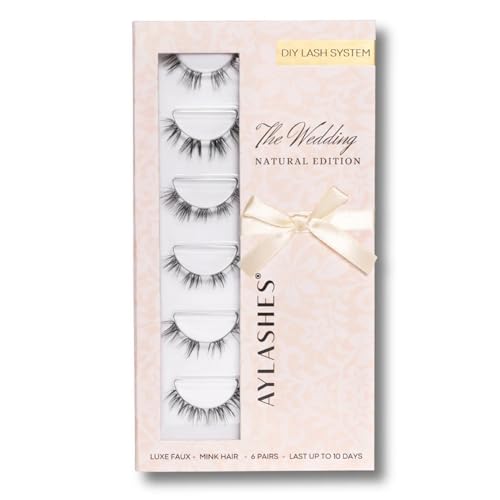 Image of AYLASHES The Wedding Natural Edition DIY Eyelash Extensions Limited Edition 6 Pairs Eyelash Extensions for Natural Bridal Looks from Doll Eyes to Cat Eyes with up to 7 Days Hold