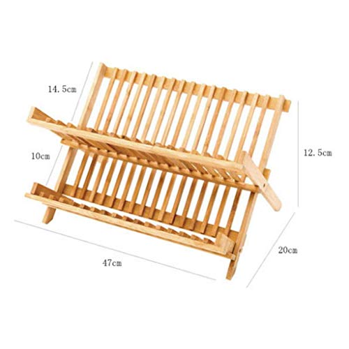 Escurreplatos plegable de madera para camping, jardín y actividades al aire libre 7