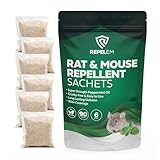REPELEM Rat & Mouse Repellent Peppermint Oil Sachets - Natural Mice Repellent & Rat Deterrent for Homes, Cars & Caravans, Long-Lasting Cruelty-Free Rat Poison Alternative (6 Sachets)