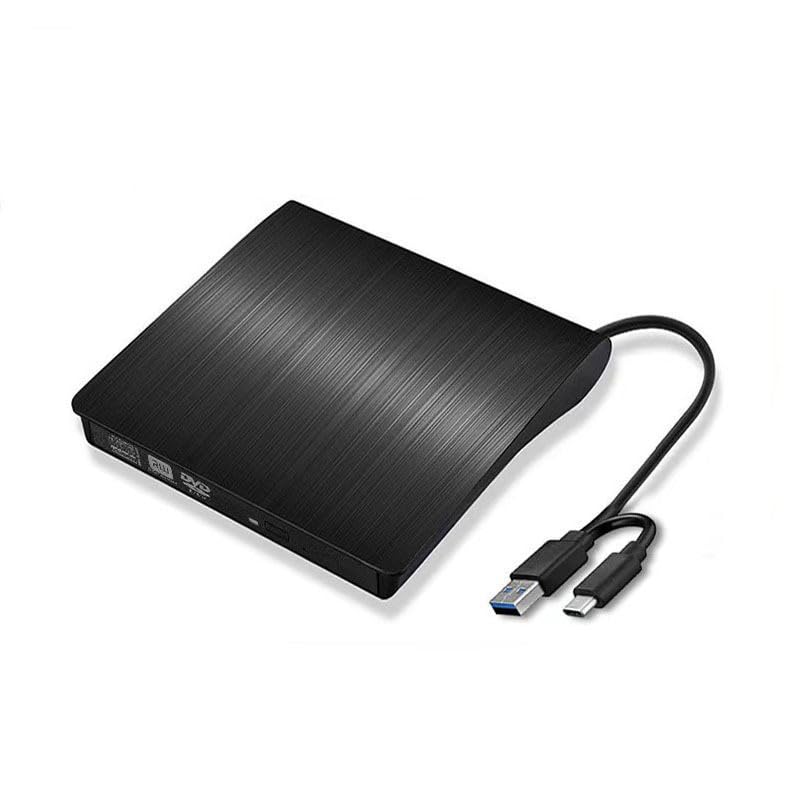 Lector CD/DVD Externo, Grabadora DVD Externa USB 3.0 y Type-C, Portable External CD DVD +/-RW Drive, Unidades DVD/CD Reproductor Externa para PC, Macbook, Desktop, Windows11/10/8/7, Linux y Mac OS
