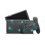 Skins4u Skin Design Folie kompatibel mit Nintendo Switch Konsole & Controller V1 Aufkleber Skins Wraps Decal Exo-small-blau