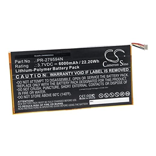 vhbw Akku kompatibel mit Acer Iconia One 10 B3-A40 Tablet Pad (6000mAh, 3,7V, Li-Polymer)