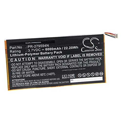 vhbw Batterie Compatible avec Acer Iconia One 10 B3-A40 Tablette Pad (6000mAh, 3,7V, Li-polymère)