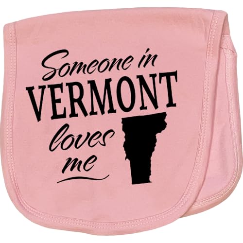 inktastic Someone in Vermont Loves Me Baby Burp Cloth Pink 33aab