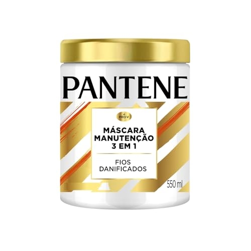 Máscara Pantene Pro-Vitaminas 3 Em 1 Manutenção Com Óleo De Abacate Para Fios Danificados 550ml