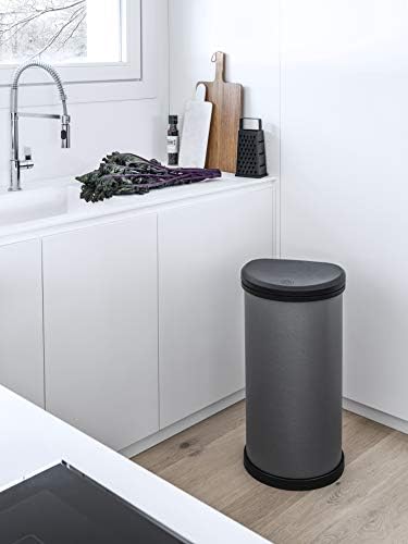Curver Kuchnia One Touch Deco Kosz kuchenny z efektem metalu, szary, 40 litrów