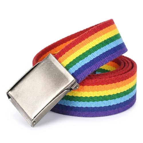Image of Mile High Life Canvas Web Belt | Cut to Fit Up to 52 inch | Flip-Top Matte Silver Nickel Buckle 12 Colors