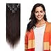 Clip in 100% Remy Human Hair Extensions 10"-24" Grade 7A Quality Full Head 8pcs 18clips Short Soft Silky Straight for Women Fashion 10" / 10 inch 70g, 2 dark brown