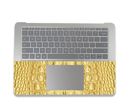 Image of MightySkins Carbon Fiber Skin Compatible with Microsoft Surface Laptop Studio 2 (2023) Full Wrap Kit - Golden Croc | Protective, Durable Textured Carbon Fiber Finish | Easy to Apply | Made in The USA