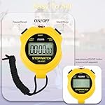 Digital Stopwatch Timer Only Stopwatch with ON/Off, NO Bell No Whistle Silent Basic Operation Children Friendly, PULIVIA Sport Stop Watch for Coaches Kids Swimming Running - Image 3