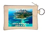 bora tdi beige 12,5 cm x 9 cm Travel The World Bora Bora Island Schlüsselanhänger Münzbörse Beige, beige, Einheitsgröße