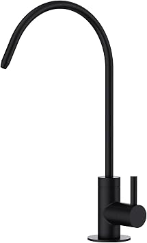 GIMILI Matte Black Drinking Water Faucet for Kitchen Sink, Kitchen Water Filter Faucet Stainless Steel for Reverse Osmosis or Water Filtration System Beverage Non-Air Gap RO Faucet