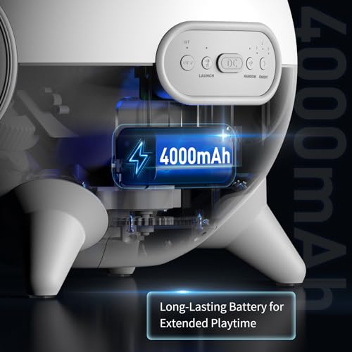 uahpet iRetriever Dog Ball Launcher with 4Pcs Balls, Automatic Obstacle Avoidance Dog Ball Launcher Suitable for Medium & Large Dogs