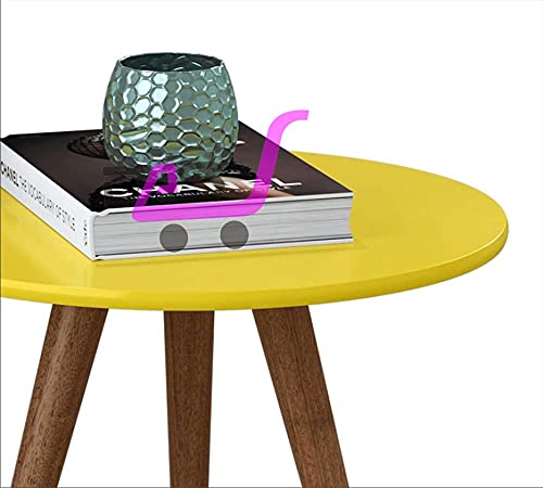 Image of Shoppee Foldable Oval Shaped Bed Side Table for Coffee Tea & Living Room Beauty Full Table (Wood ,Large, Yellow)