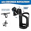 Universal 360° Rotating Cup Holder - Adjustable Drink Bottle Cage for Strollers, Bikes, Wheelchairs & Walkers | Fits Most Prams, Bicycles and Mobility Aids (Black) #2