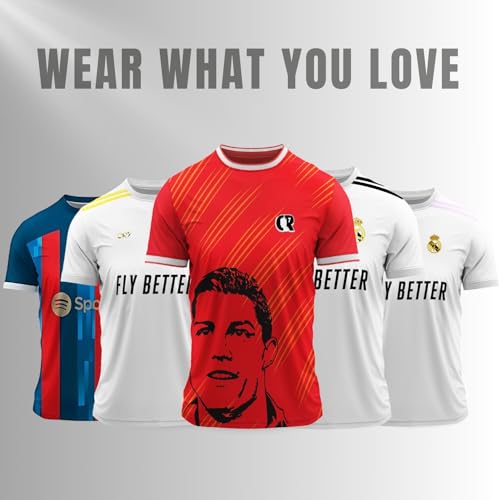 Image of Sports Soccer Football Jersey Regular Fit Half Sleeve Round Neck T-Shirt for Kids, Boys & Men