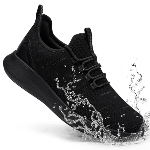 Image of Non Slip Work Shoes for Men Slip On Sneakers Black Lightweight Slip Resistant Shoe Food Service Chef Kitchen Zapatos para Hombre de Trabajo (Carbon Shadow,10.5 W)