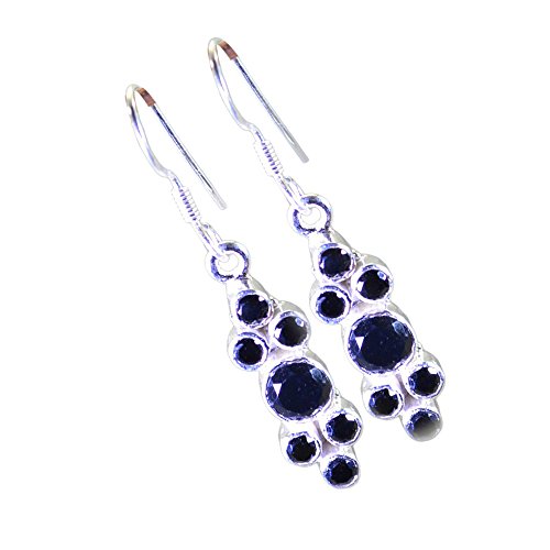 Boucles d'oreilles onyx noir anti-allergie en argent massif 925