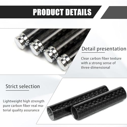 GKmow Pack-4 Car Door Lock Pull Pin, Carbon Fiber Door Lock Knobs, 1.33\" x 0.31\" Interior Trim, Lock Bolt Replacements, Automotive Parts, Universal for Most Cars, Trucks, SUVs (Black)