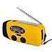 Hand Crank Emergency AM/FM/NOAA Weather Radio, Solar Wind Up Radios with 3 Led Flashlight, 1000mah Power Bank for Household and Outdoor Survival (Yellow)