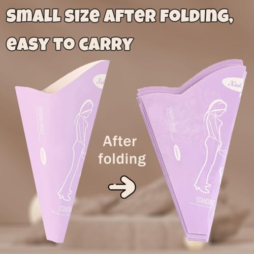 2XK-NOV 8 Stück Faltbar Einwegpapier Urinella für Frauen Auto, Frauen im Stehen Pinkelhilfe, Pee Buddy & Pipinella für Frauen, Wandern Zubehör & Reise Gadgets, Urinal für Schwangere, Wandern