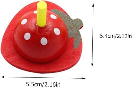 10pcs Creative Wooden Tops Toys for Boys and Girls Educational Spinning Tops Safe Natural Colorful Fruit Design Enhances Hand-Eye Coordination and Visual Effects Random Style