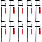 SBGGRL Schraubzwingen-Set, 10 Stück F-Klemme 300 mm/200 mm/150 mm, Tiefe 50 mm, Gusseisen, für Holzbearbeitung DIY Handwerkzeuge, 300 mm